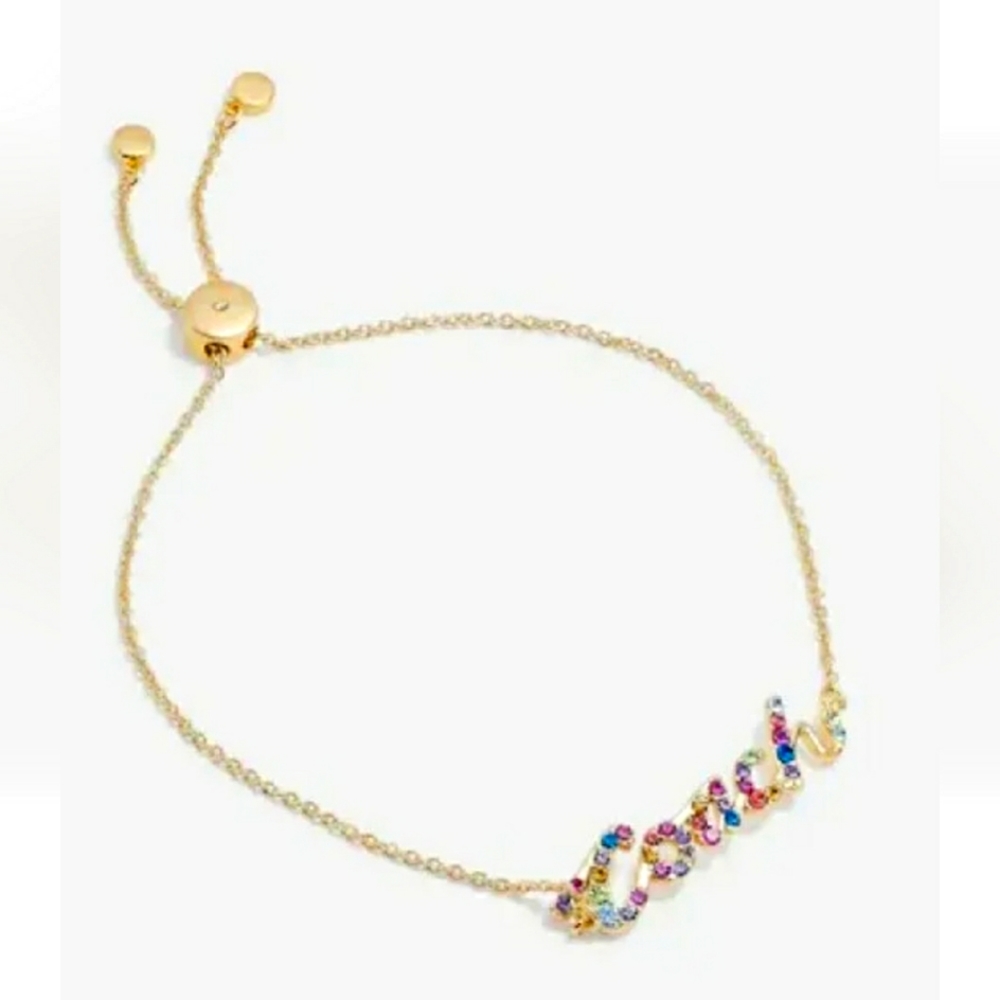 Coach Logo Script Slider Bracelet Multi Color Gold MSRP $98